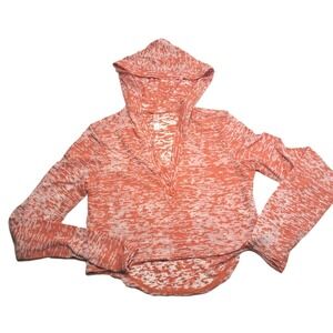 Xhilaration Y2K Semi Sheer Cropped Hoodie Women's XS Orange‎ Lightweight Beach